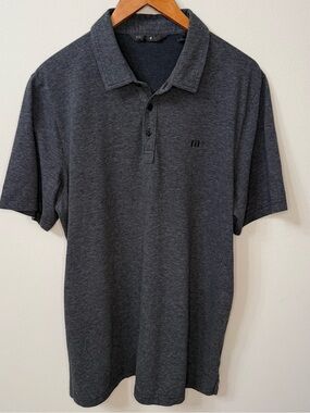 TravisMathew Gray Performance Polo Shirt Mens XL Golf Casual Stretch